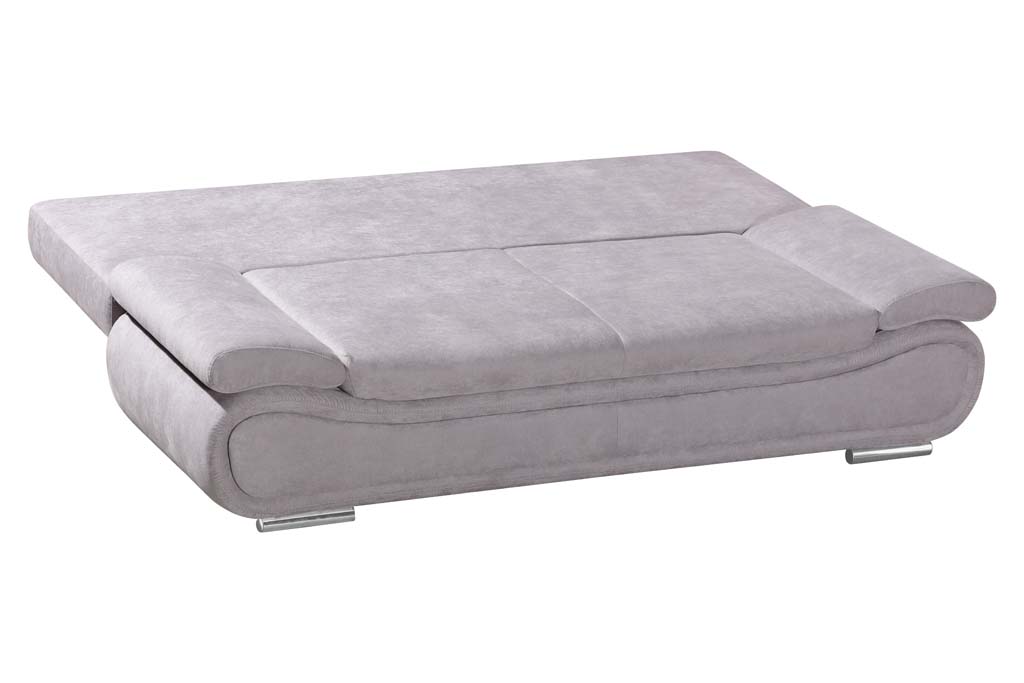 Schlafsofa in hellgrau komplett umgebaut zum Bett