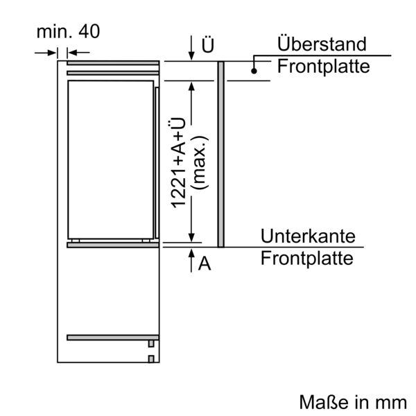 Siemens powerLine KI42L2FE1 iQ100 Einbau-Kühlschrank mit Gefrierfach 122.5 x 56 cm Flachscharnier