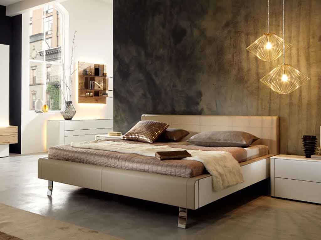 hülsta. Gentis | Bett mit Polsterkopfteil und Polsterapplikation | L: 200 cm