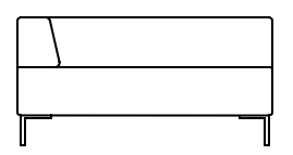 Illustration eines Sofaelements vor weißem Hintergrund freistil Rolf Benz 185