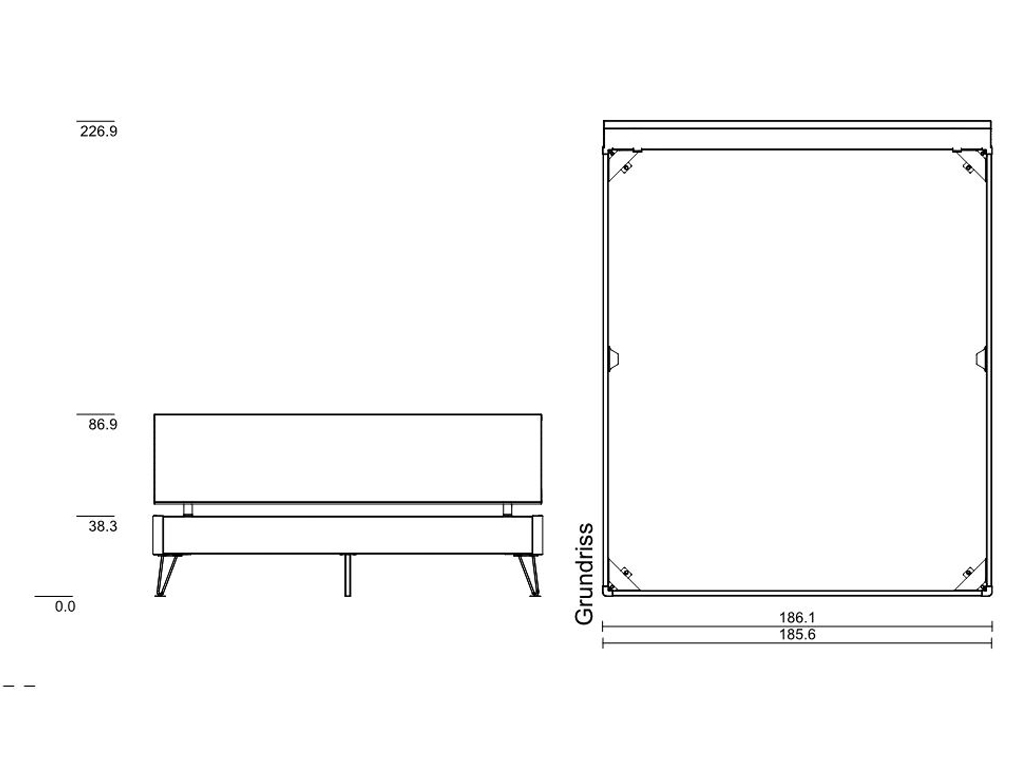 180 x 210 cm