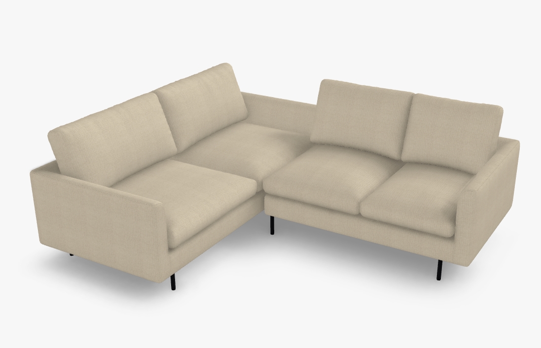 beiges sofa mit schwarzen füssen vor weißem hintergrund freistil rolf benz 134