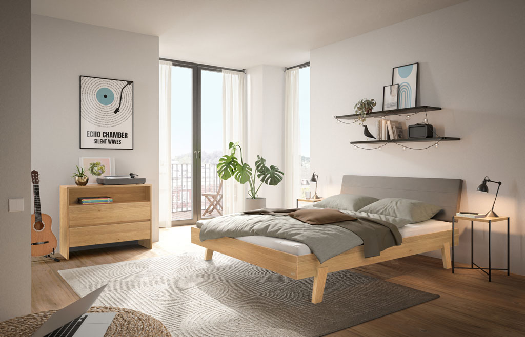 Hasena - Trento Bett Vasto | Rahmen Trento 16 | Kopfteil Limes | Füße Getano | konfigurierbar