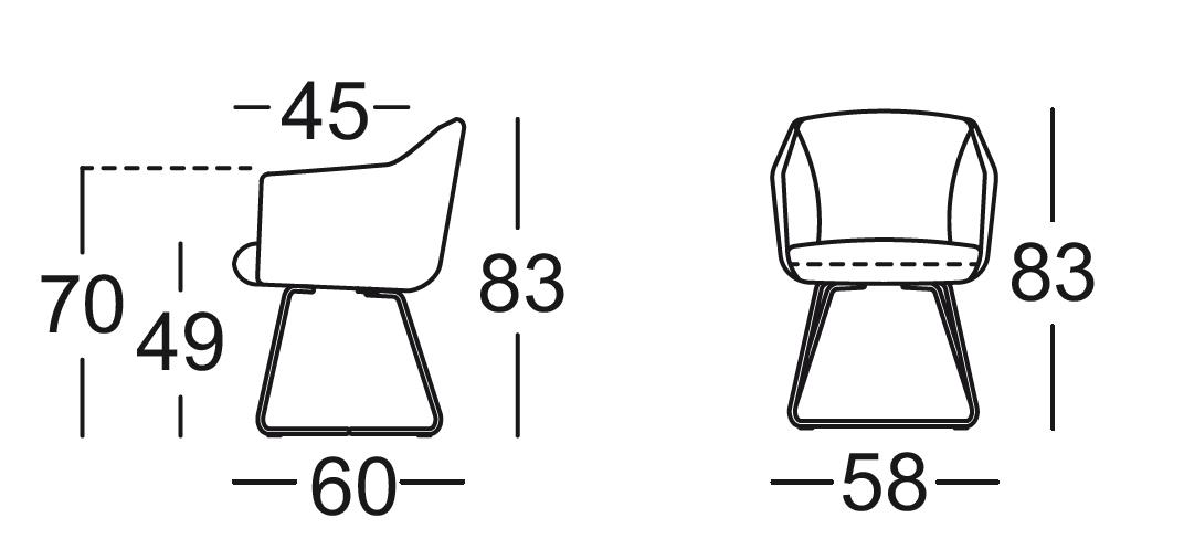 Rolf Benz. 640 | Stuhl-Sessel | Kreuzfuß Metall 