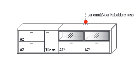 WM.2250.2743 Wöstmann. WM 2250 | Lowboard  | B: 273,0 cm | Type 2743/2744