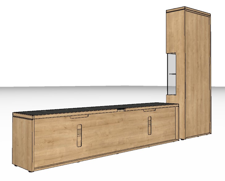 Wöstmann WM 2520 - Wohnwand | Type 0012/0112 | B: 333,8  cm | Wildeiche massiv, Keramik