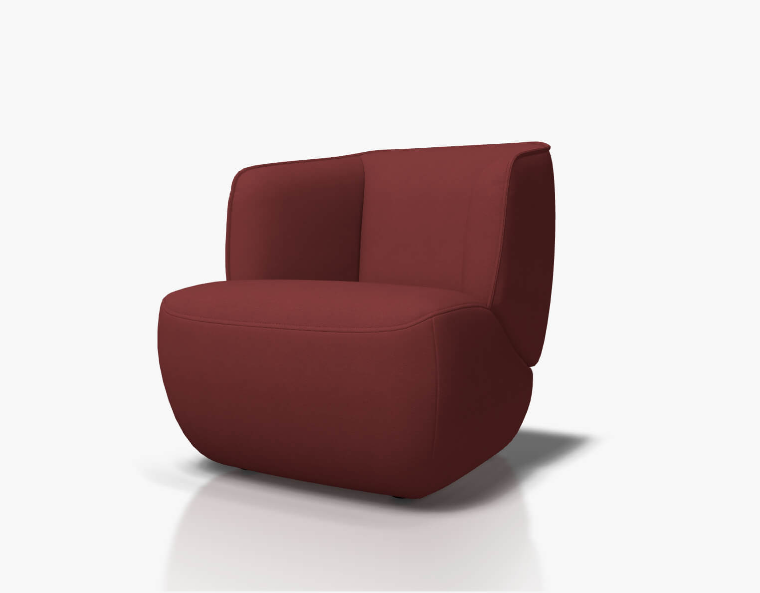 Rolf Benz 384 - Sessel (Loungesessel) | Leder, rot 34.503 Stilvoller roter Polstersessel mit modernem Design, ideal für zeitgenössische Wohnzimmer-Einrichtung