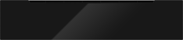 Nahaufnahme der schwarzen, glänzenden Frontblende eines Siemens StudioLine Küchengeräts BD911C1B0.