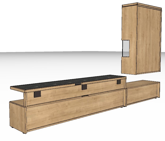 Wöstmann WM 2520 - Wohnwand | Type 0013/0113 | B: 333,8 cm | Wildeiche massiv, Keramik