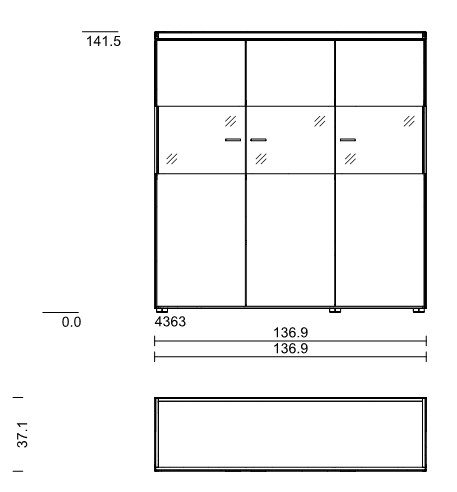 Wöstmann WM 2520 - Highboard | Type 4363 | B: 136,9 cm | Wildeiche massiv