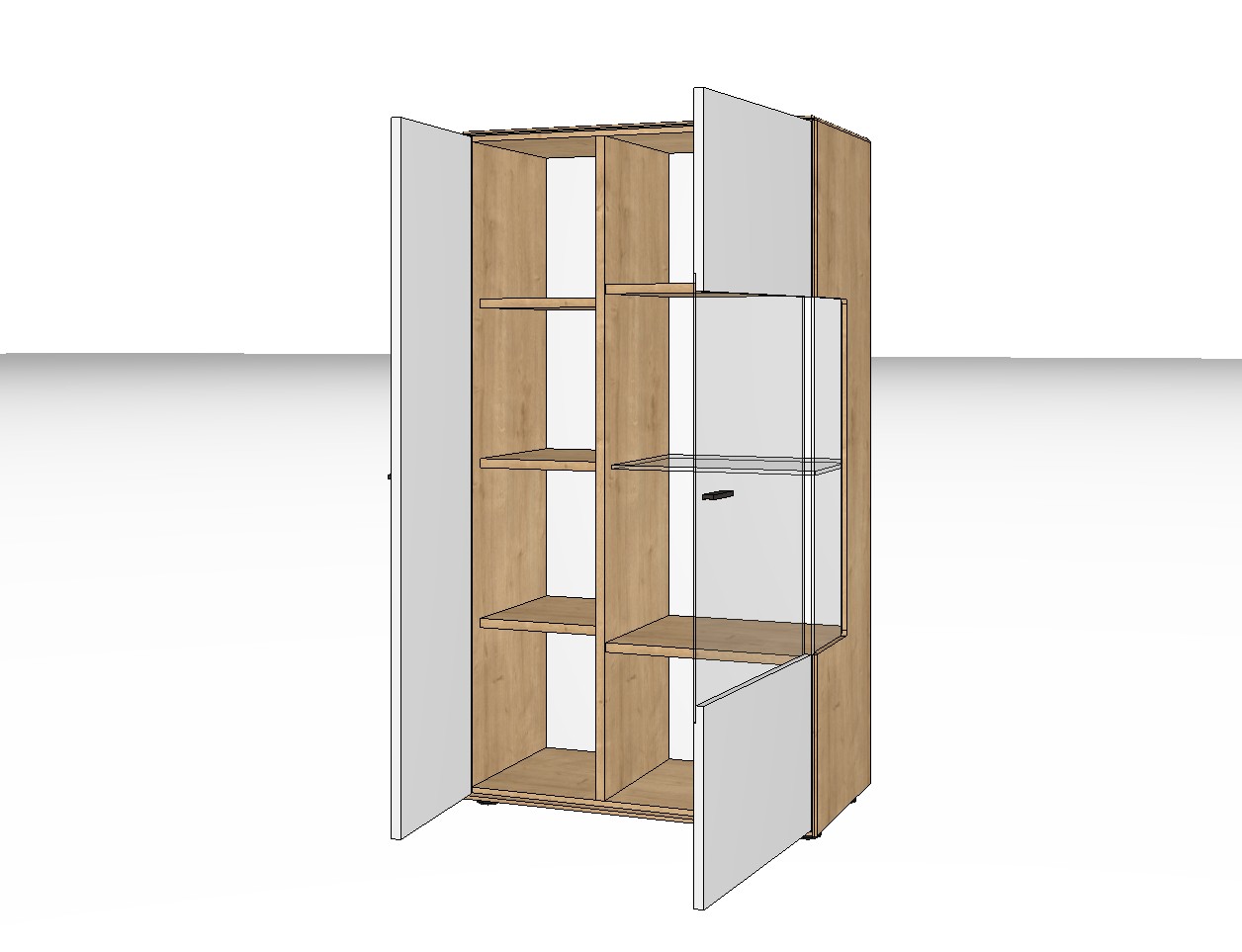weiß braunes Highboards vor weißem Hintergrund