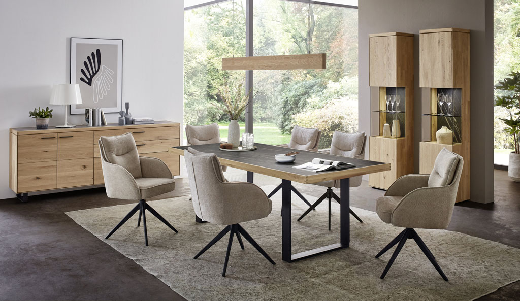 Wöstmann  WM 2520 - Esstisch 456 (Kufentisch) | 200 x 100 cm | Keramikplatte / Wildeiche Massivholz