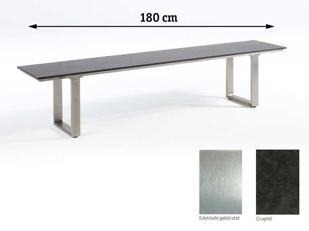 Niehoff Garden. Nemo | G207 | Bank 180 x 40 | Edelstahl/HPL Graphit