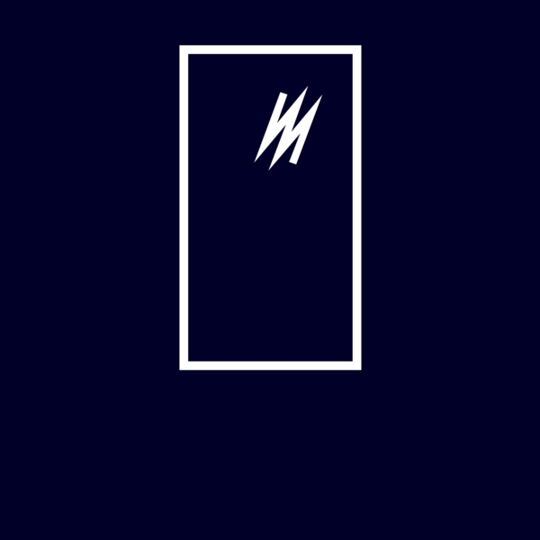 Abstrakte Darstellung mit weißer Linie und Formen auf dunklem Hintergrund