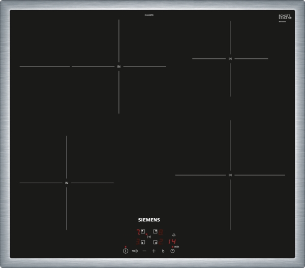 Siemens powerLine EH64KBFB5E iQ300 Induktionskochfeld 60 cm Schwarz, Mit Rahmen aufliegend