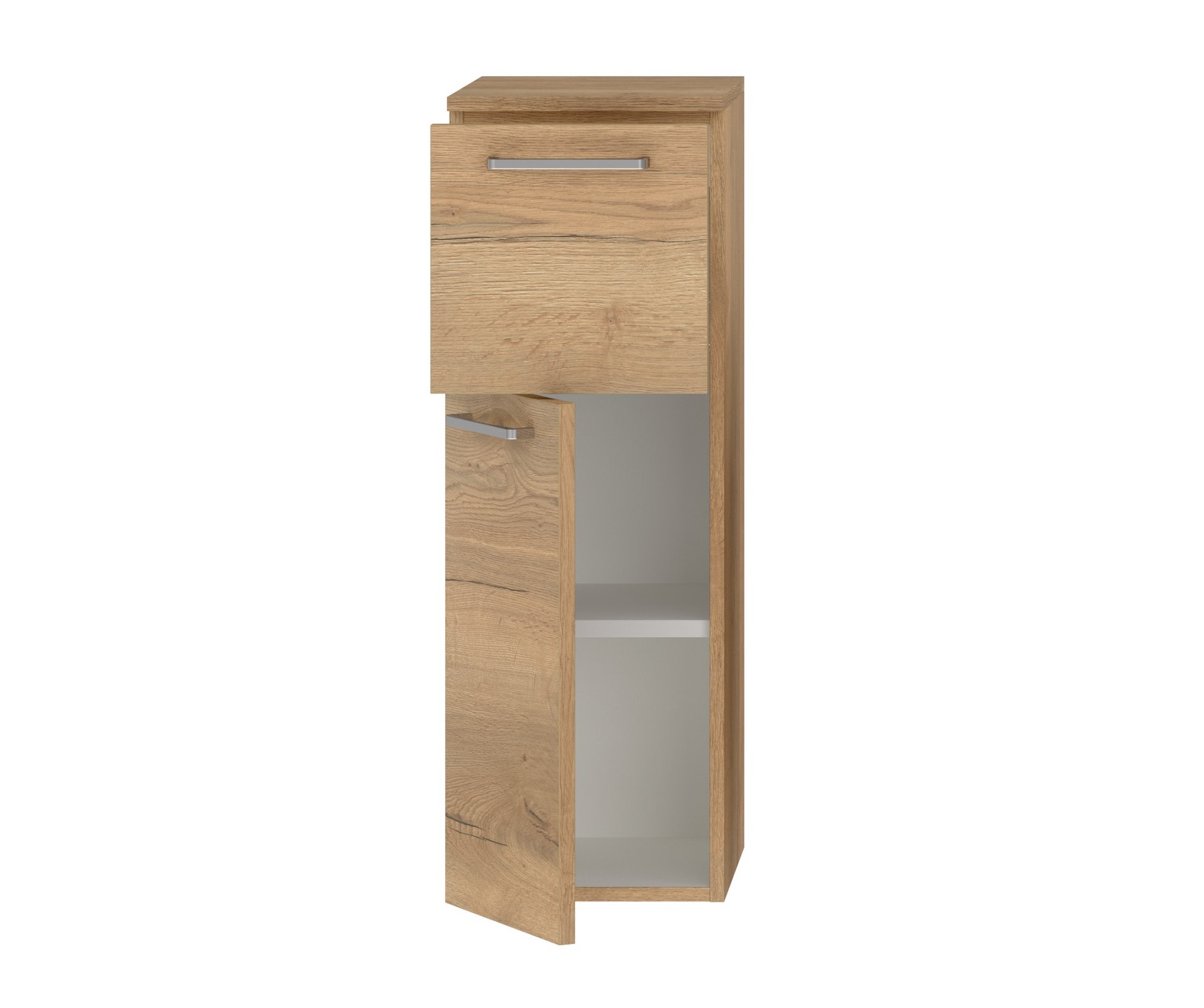 Badschrank braun mit Tür und Schublade nobilia