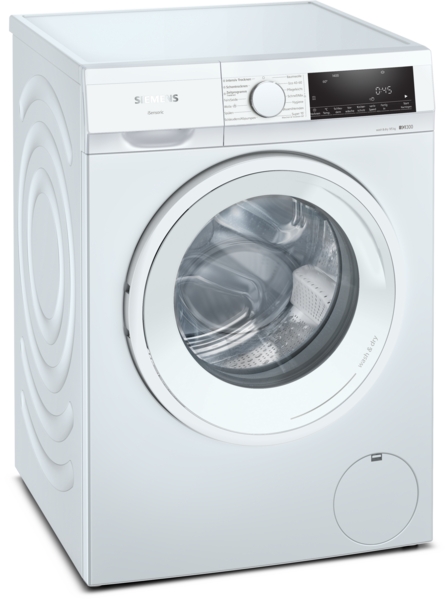 Siemens - Waschtrockner iQ300  |  9/5 kg | 1400 U/min. | WN34A141 Weiße Frontlader-Waschmaschine mit großem Bullauge und digitalem Display