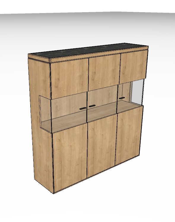 Wöstmann WM 2520 - Highboard | Type 4333 | B: 136,9 cm | Wildeiche massiv, Keramik