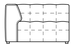 Illustration eines Sofaelements vor weißem Hintergrund