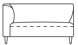 Illustration eines Sofaelements vor weißem Hintergrund freistil Rolf Benz 160