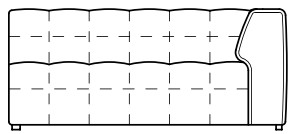 Illustration eines Sofaelements vor weißem Hintergrund