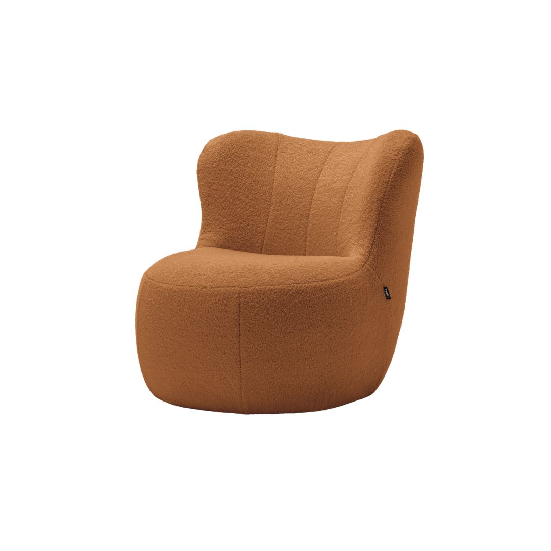 Sessel in orangebraun in Gummibärform