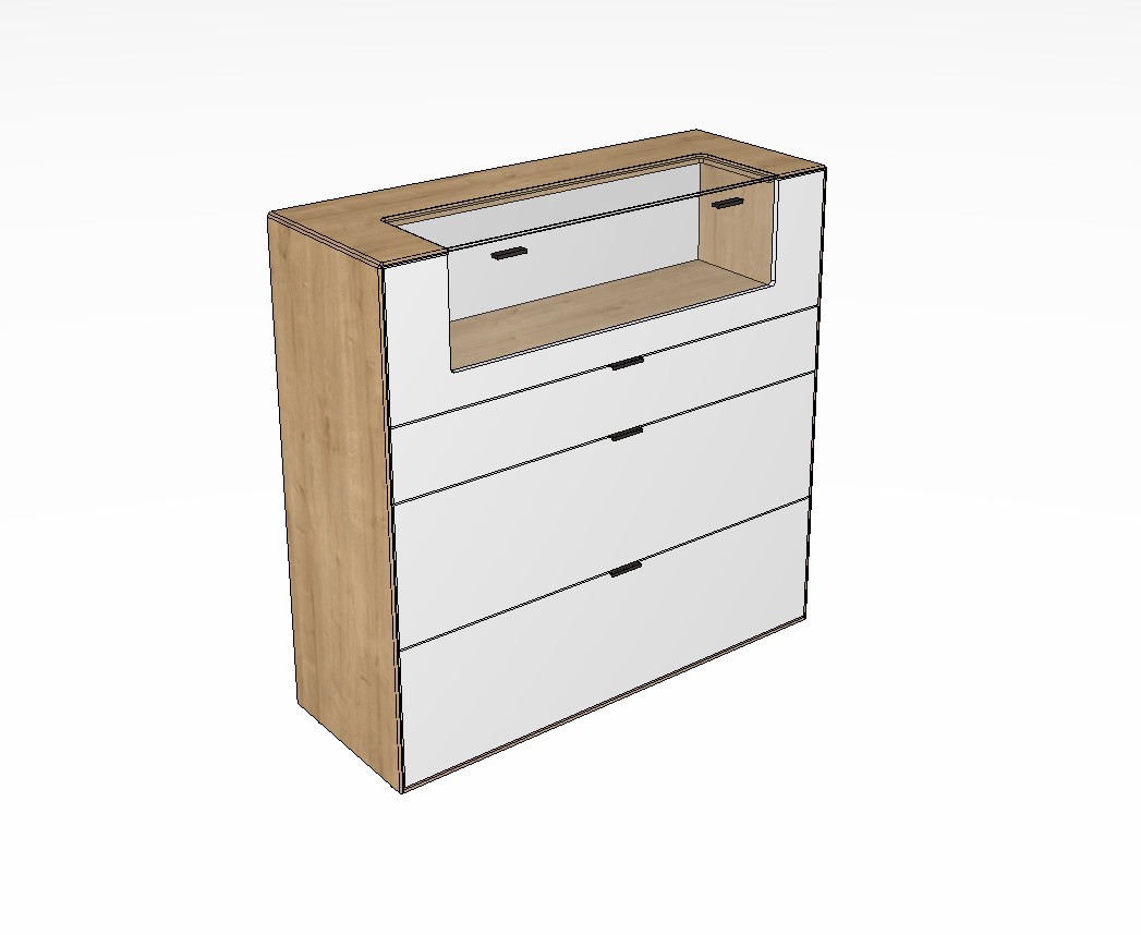 weiß braunes Highboards vor weißem Hintergrund