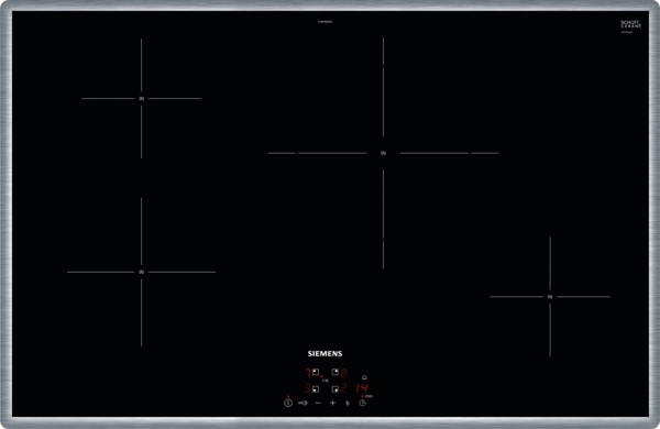 Siemens powerLine EH84KBEB5E iQ100 Induktionskochfeld 80 cm Schwarz, Mit Rahmen aufliegend
