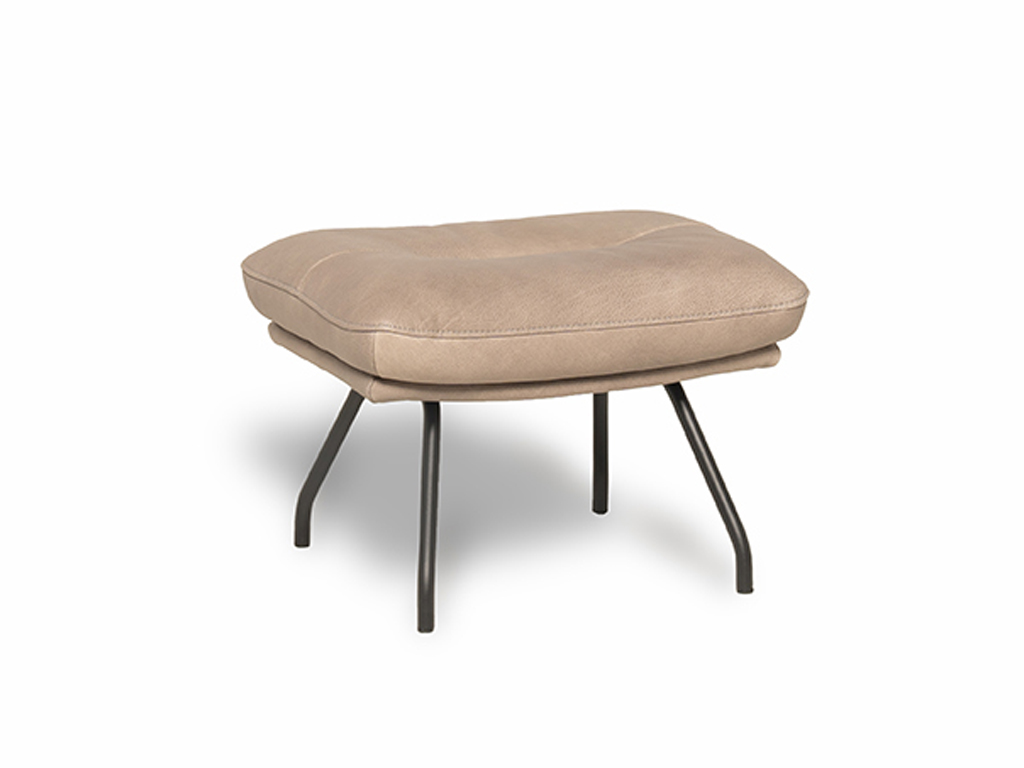 designwerk Prima - Hocker Polsterhocker mit schwarzen Metallfüßen