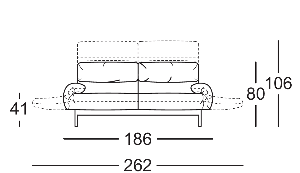 Rolf Benz. 380 PLURA | Liege-Sofabank  | B: 186 cm