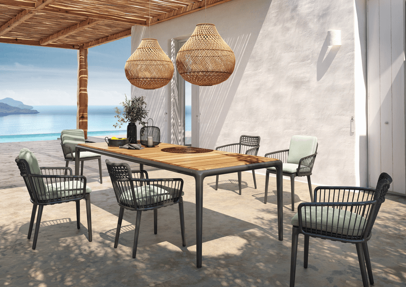 Gartentisch Set mit  Stühlen und Teak Tisch