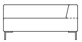 Illustration eines Sofaelements vor weißem Hintergrund freistil Rolf Benz 185