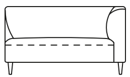 Illustration eines Sofaelements vor weißem Hintergrund freistil Rolf Benz 160