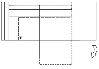 Illustration eines Sofaelements vor weißem Hintergrund freistil Rolf Benz 170