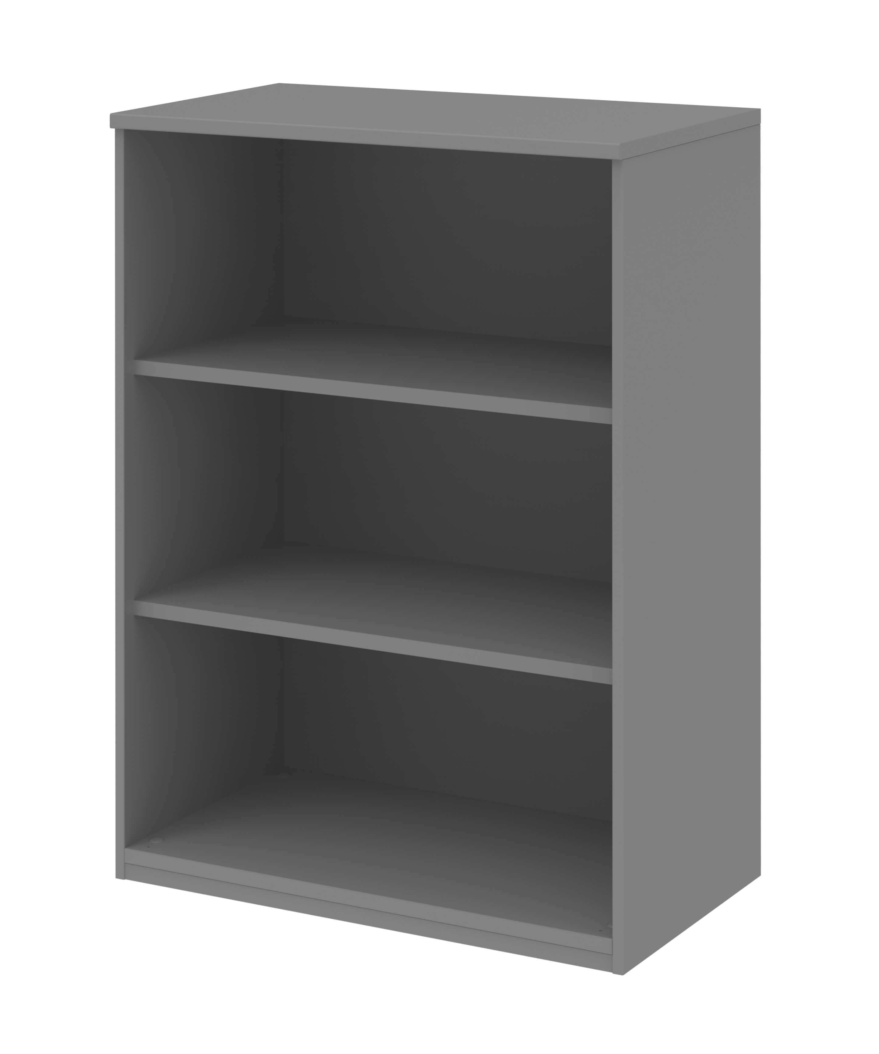 Röhr Bush. techno - offenes Regal | B: 80,0 cm | mittelgrau Graues Bücherregal mit drei Fächern für Bücher und Dekorationen