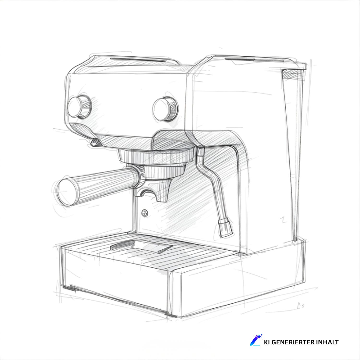 Bleistiftzeichnung einer Espressomaschine