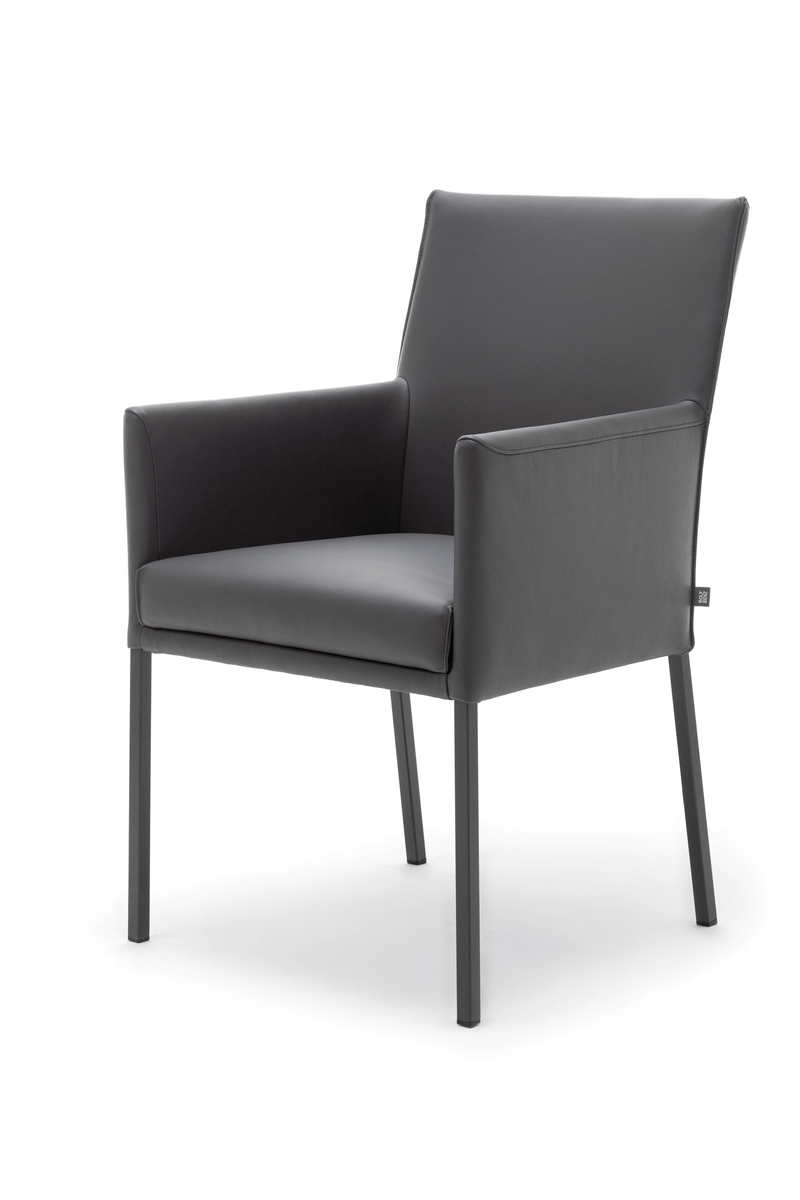 Rolf Benz 651 - Stuhl mit Armteil Polsterstuhl in schwarz