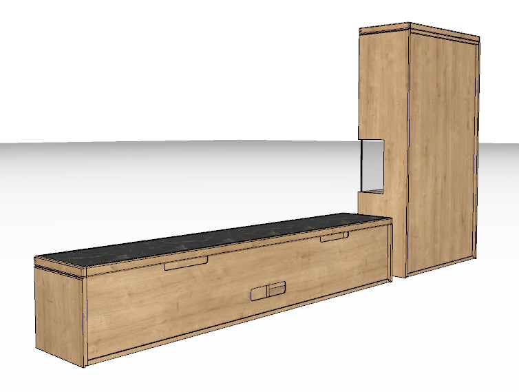 Wöstmann WM 2520 - Hänge-Wohnwand | Type 0014/0114 | B: 318,8 cm | Wildeiche massiv, Keramik