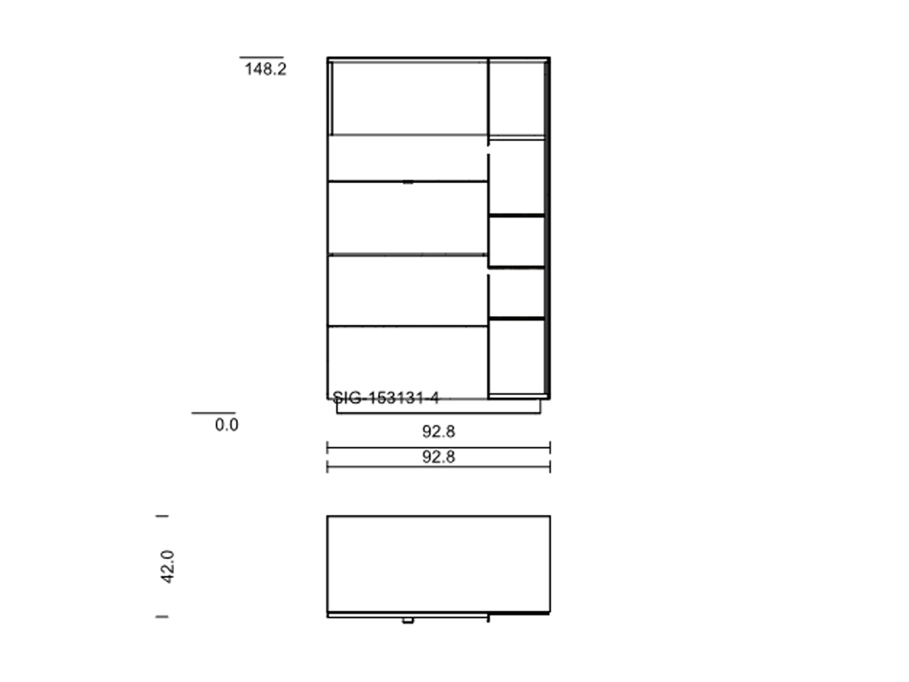 Wimmer. Signatura | Highboard | 1 Schublade | 3 Türen | 153130/153131