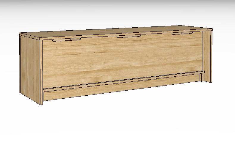 braunes Lowboard vor weißem Hintergrund