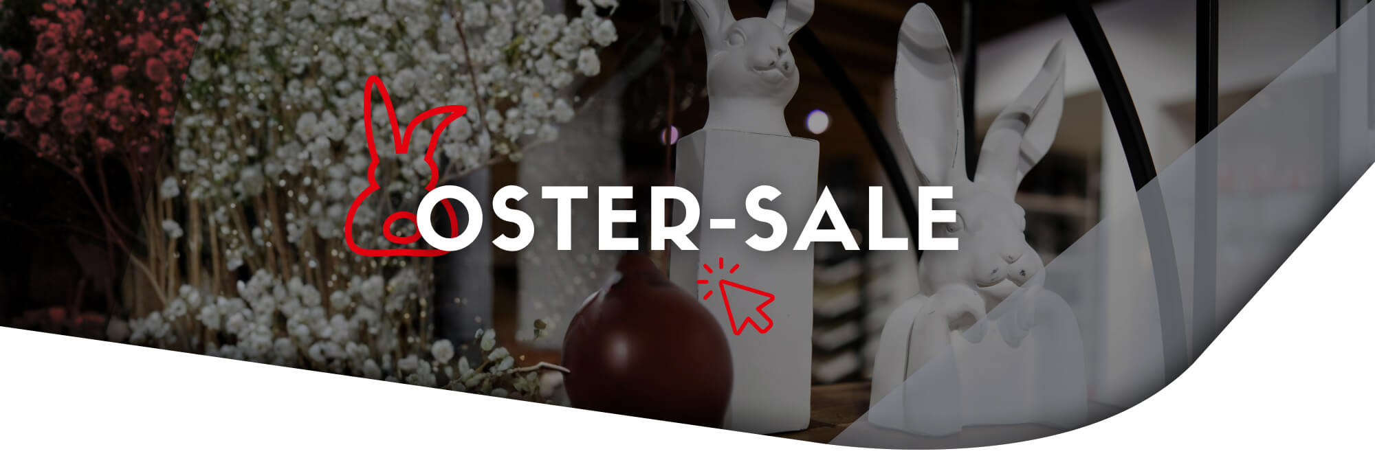 Header mit Oster-Deko und Aufschrift "Oster-Sale"