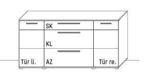 Illustration eines Sideboards vor weißem Hintergrund