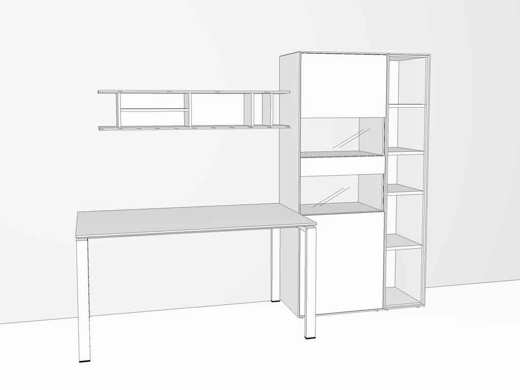 now! by hülsta | Homeoffice | Kombination in Lack-reinweiß