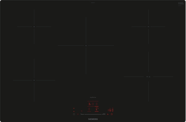 Siemens studioLine EH807HVC1E iQ100 Induktionskochfeld 80 cm Schwarz, flächenbündig