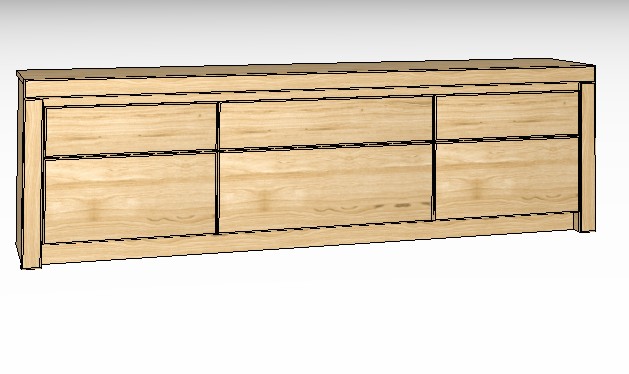 braunes Lowboard vor weißem Hintergrund