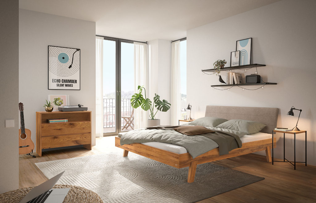 Hasena - Trento Bett Vasto | Rahmen Trento 16 | Kopfteil Limes | Füße Getano | konfigurierbar
