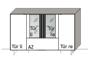 Illustration eines Highboards vor weißem Hintergrund