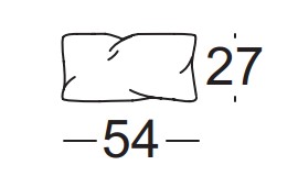 Illustration eines Kissens mit Maßangabe vor weißem Hintergrund