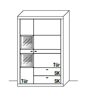 WM.A.4073 Wöstmann. Aurum | Schrank mit Tür und Schubkasten | Type 4073 / 4074 | B: 108,2 cm