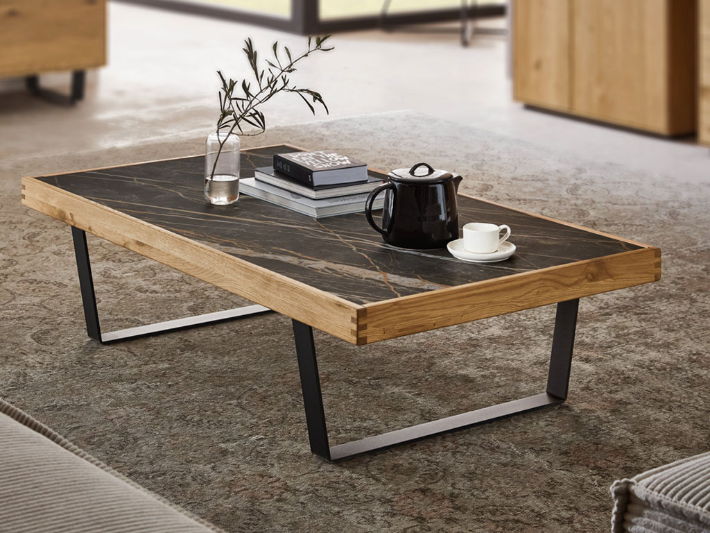 Wöstmann WM 2520 - Couchtisch | Type 9500 | B: 120,0  cm | Wildeiche massiv, Keramikplatte